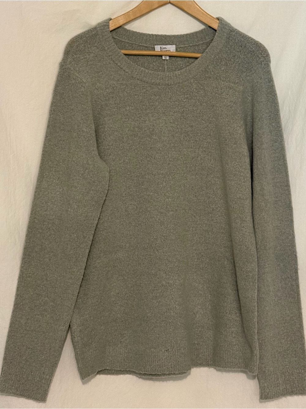 Kim Rogers Grey Knit Crewneck Pullover Sweater Women's Soft Warm Classic Top